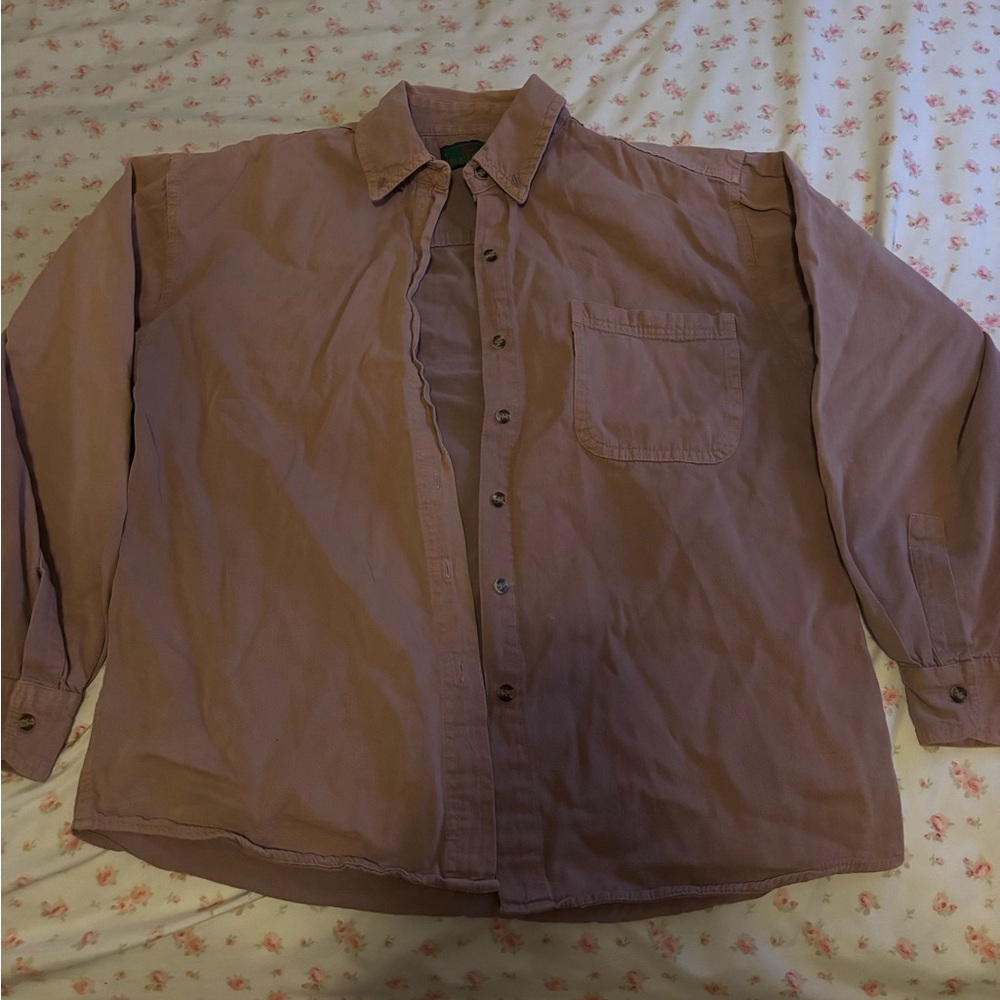 Men's Vintage Casual Button Down Shirt in Tan